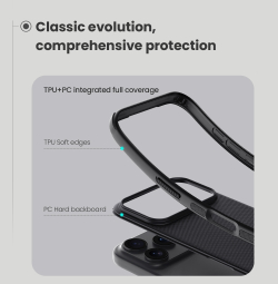 Противоударный чехол черного цвета от Nillkin для смартфона iPhone 17 Pro Max, серия Super Frosted Shield Pro