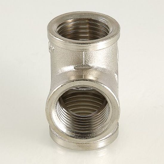 Крестовина Valtec 1" ВР с внутренней резьбой латунная никелированная VTr.760.N.0006