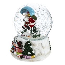 GAEM Фигурка декор в стекл шаре "Санта" (муз с ключ), D10 см, L10 W10 H14 см