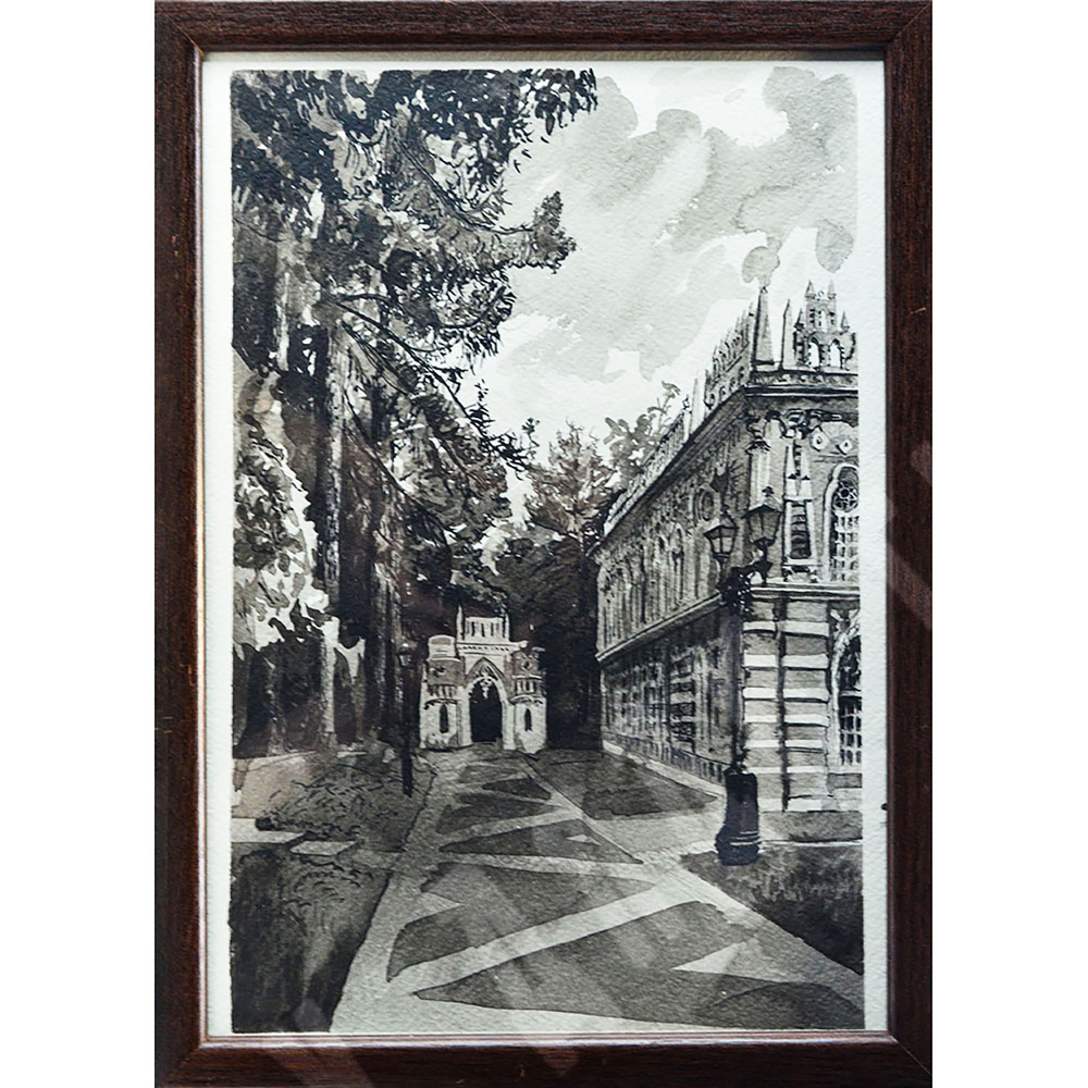 Шахматов Л.А  Царицыно.  Тушь, бумага. 2018.