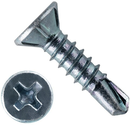 Саморез белый 3,9*25, оконный, сверло