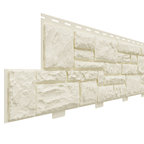 Фасадные панели (Цокольный Сайдинг) Доломит Крымский Берег Слоновая кость
