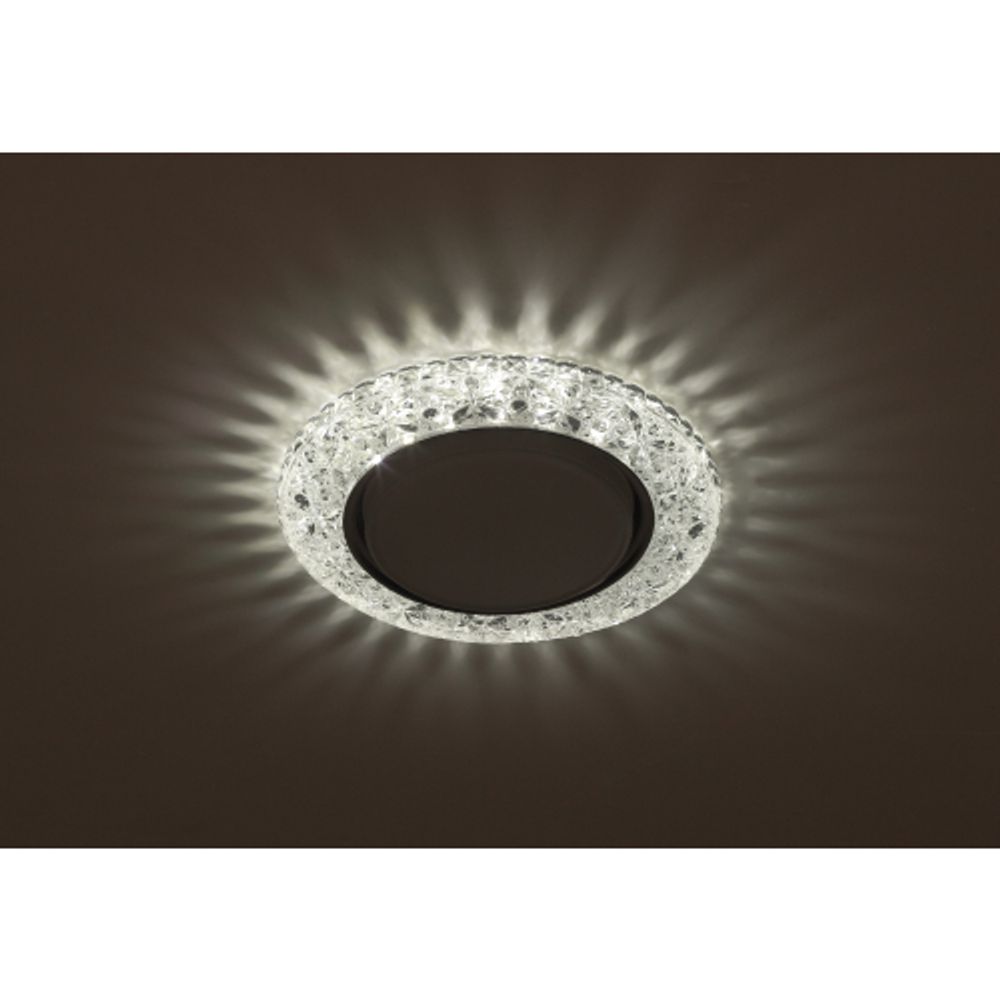 Светильник встраиваемый cо светодиодной подсветкой ЭРА DK LD25 SL/WH под лампу GX53 прозрачный | Встраиваемые LED светильники