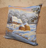 Декоративная гобеленовая наволочка для диванной подушки Зимнее утро 47*47