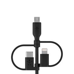Кабель Belkin Boost Charge USB-A to USB-C/Micro-USB/Lightning 1м черный (CAC001bt1MBK)