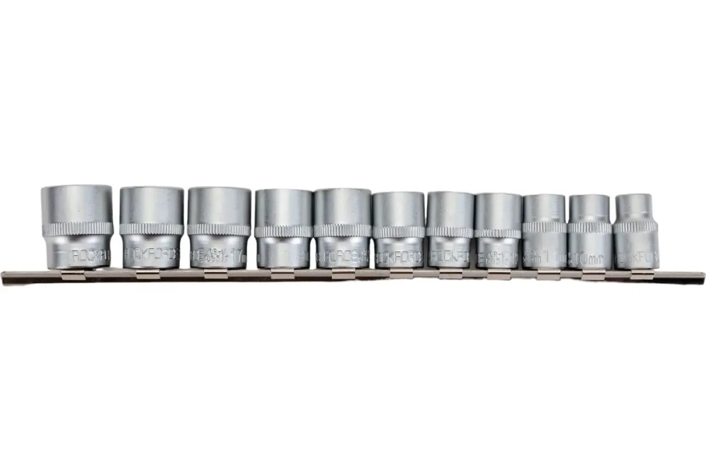 Набор торцевых головок RF-3111-5: 3/8"DR 6-гранных на планке 11пр. ROCKFORCE