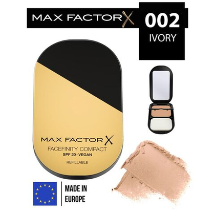 Max Factor Компактная пудра Facefinity Compac Vegan тон 002 Ivory