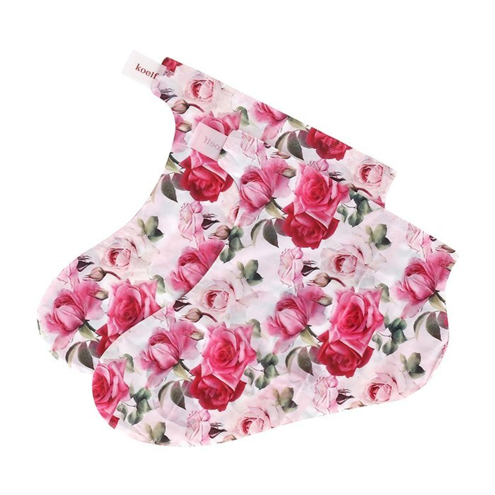 Маски-носочки для ног «роза» Koelf Rose petal satin foot mask, 16 г