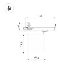 Светильник LGD-DYKE-4TR-R90-26W Day4000 (BK, 38 deg, 230V) (Arlight, IP20 Металл, 5 лет) 052288
