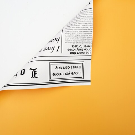 Пленка матовая 2-х сторонняя Газета 58см*10м ЖЕЛТЫЙ/БЕЛЫЙ