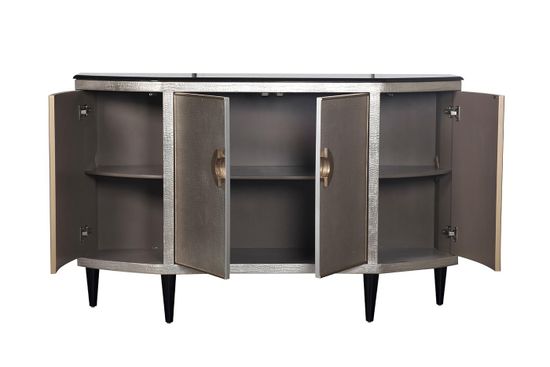 ART-N2911-S Комод серебристый с каменн.столешницей 160*43*102см