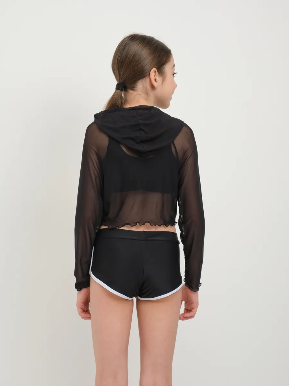 Раздельный купальник спортивный с капюшоном