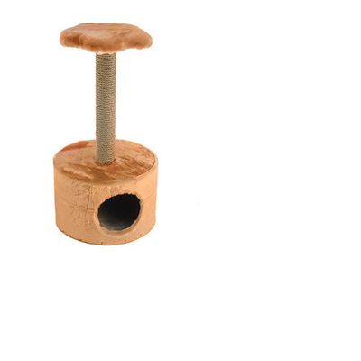 Дом ЧИП круглый, полка (столбик джут) 38*38*h71 серый