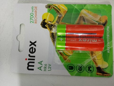 Аккумулятор Mirex R06 2700 mAh блистер. (Цена за 2шт)