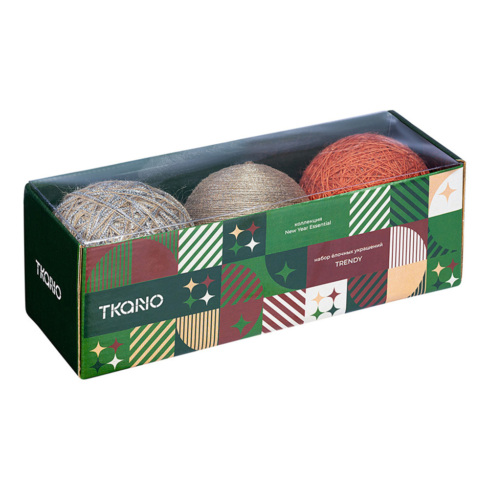 Набор ёлочных украшений trendy коллекции new year essential, 3 шт.