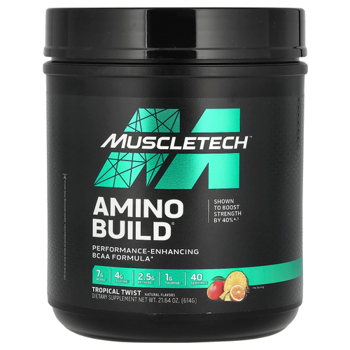 MuscleTech, Amino Build, аминокислоты тропических фруктов, 614 г (21,64 унции)