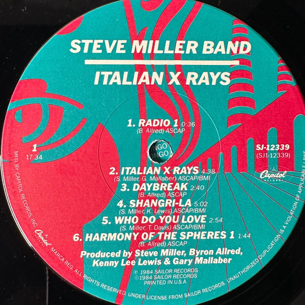 Steve Miller Band ‎– Italian X Rays (США 1984г.)