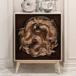 Комод Яблоко Евы с 3 ящиками Айвори