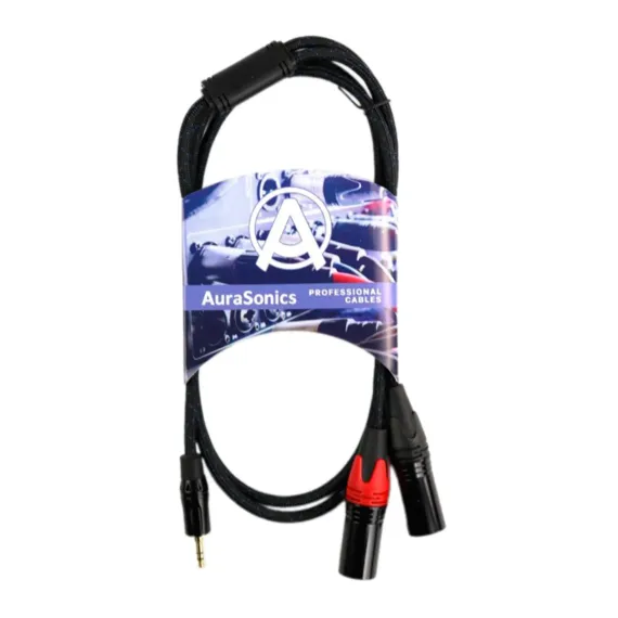 AuraSonics J35Y2XM-1-LONG Black 3.5mm - 2XLR 1m