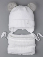 Шапка детская зимняя вязаная и снуд