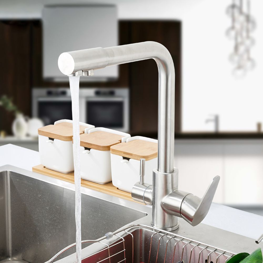 Смеситель для кухни, Frap, с картриджем, подкл к фильтр, нерж, F4348