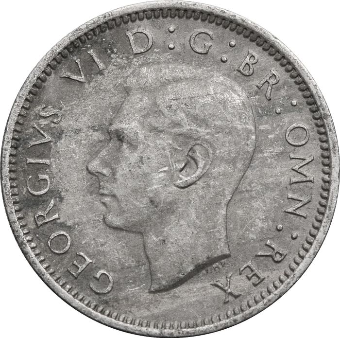 6 пенсов 1949 Великобритания XF