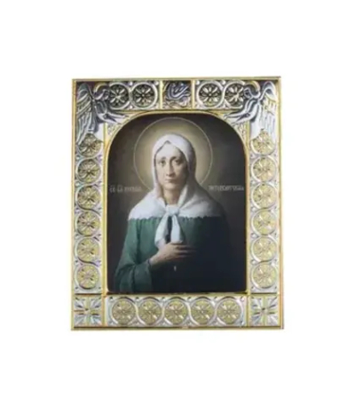 Академического письма икона святой Ксении Петербургской. Дерево. Размер 8,8x10,4