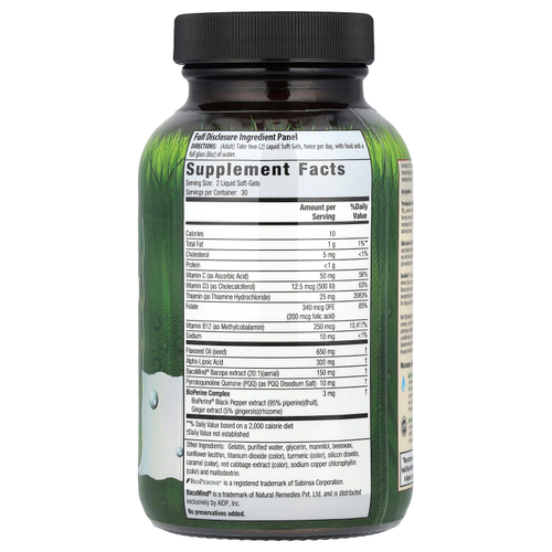 Irwin Naturals, PQQ Healthy Brain ALA & BacoMind®, 60 мягких таблеток