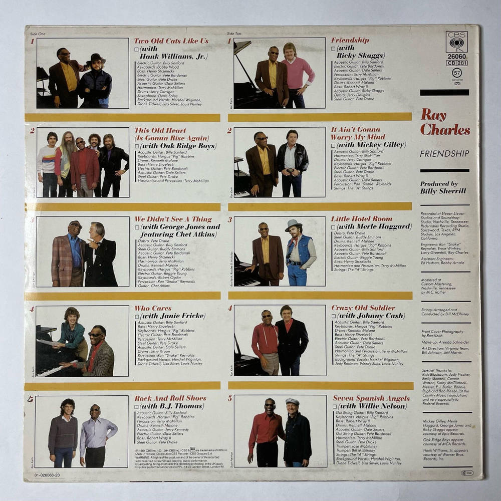Винтажная виниловая пластинка LP Ray Charles Friendship (Holland 1984) Rock And Roll Shoes