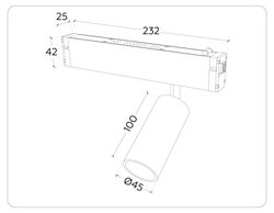 Ambrella Управляемый светодиодный светильник для шинопровода Magnetic 220V диммируемый 3000-6400K Magnetic 220V GL1212