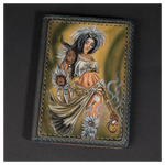 Кожаная обложка на паспорт «Шаманка» (фигура)