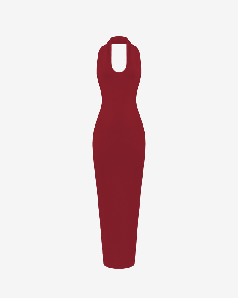 Платье миди с открытой спиной из вязаного трикотажа