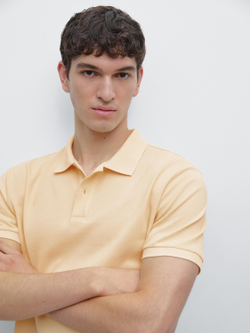 Massimo Dutti Поло из рельефного хлопка, ванильный