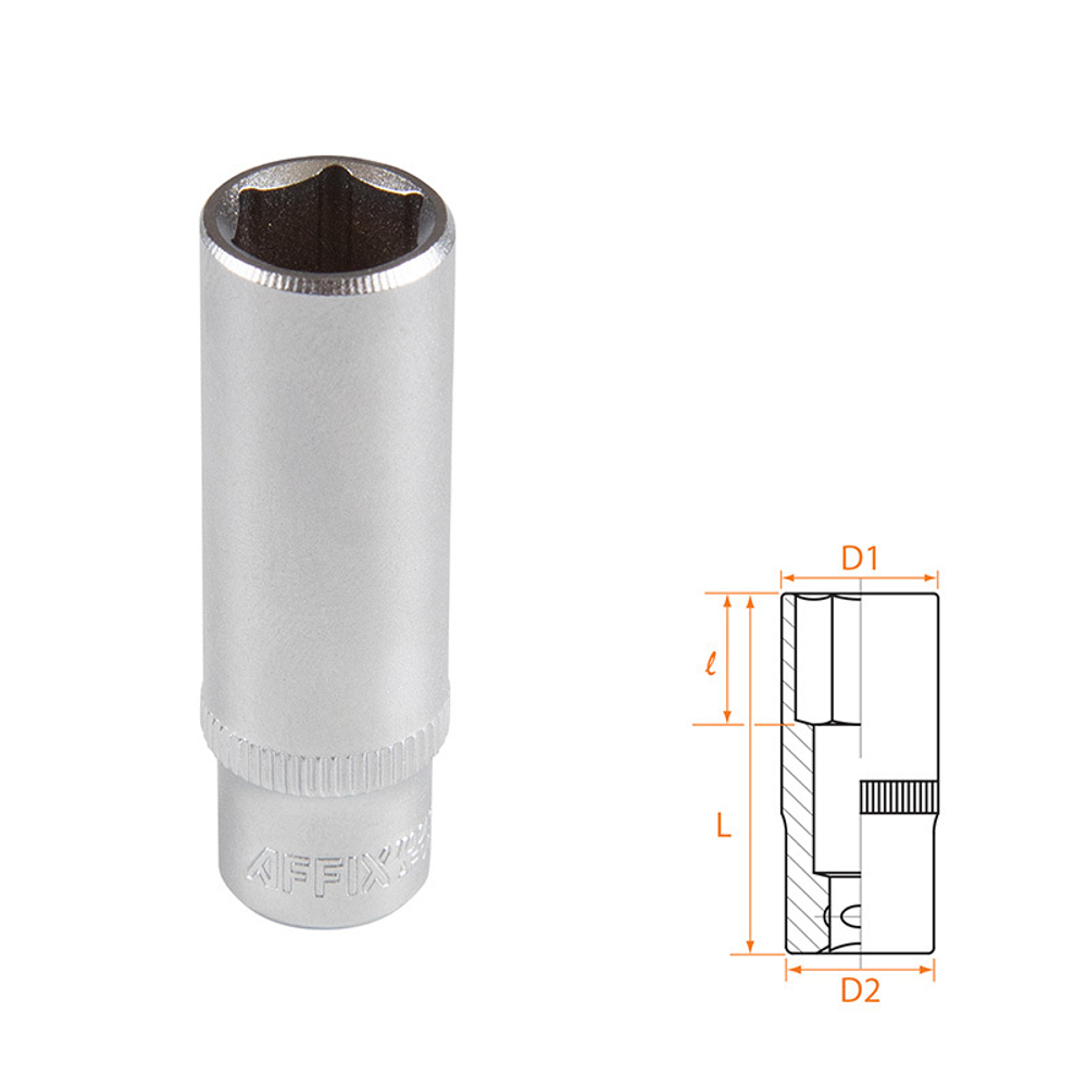 AFFIX (AF00120011) Головка торцевая глубокая шестигранная 1/4", 11 мм