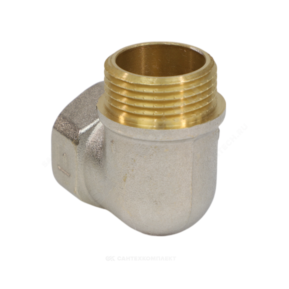 Угольник латунь никель Ду 20 (3/4") ВР/НР 9002 ГОСТ 32585-2013 Aquasfera 9002-02