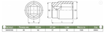 Торцевая головка JONNESWAY, S04H8160, 6-ти гранник, 1" DR, 60мм