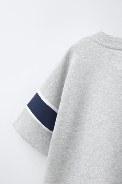 ZARA ФУТБОЛКА С ПРИНТОМ TEAM SIX SEVEN, СЕРЫЙ МЕЛАНЖ