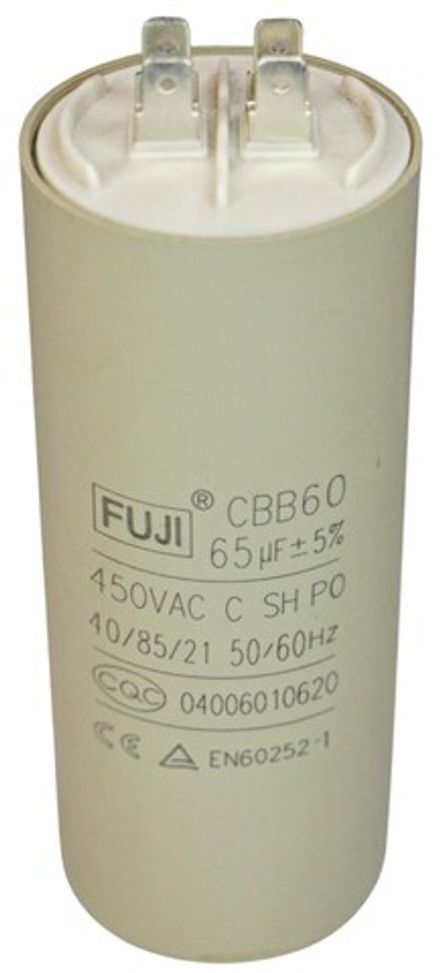 Конденсатор пусковой 450 В 65 мкФ FUJI CBB60 (2+2 PINS) 50x120мм