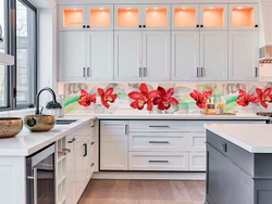 Кухонный фартук Красные орхидеи 3000х600 мм