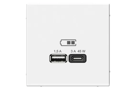 Розетка USB Systeme Electric ARTGALLERY тип А+C белая 39389