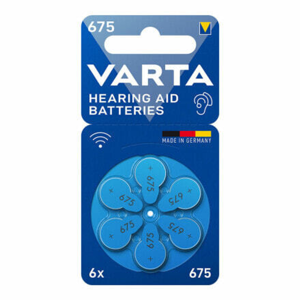 VARTA Hearing Aid Batteries 675, Bli 6 24600101416, упак (бл)