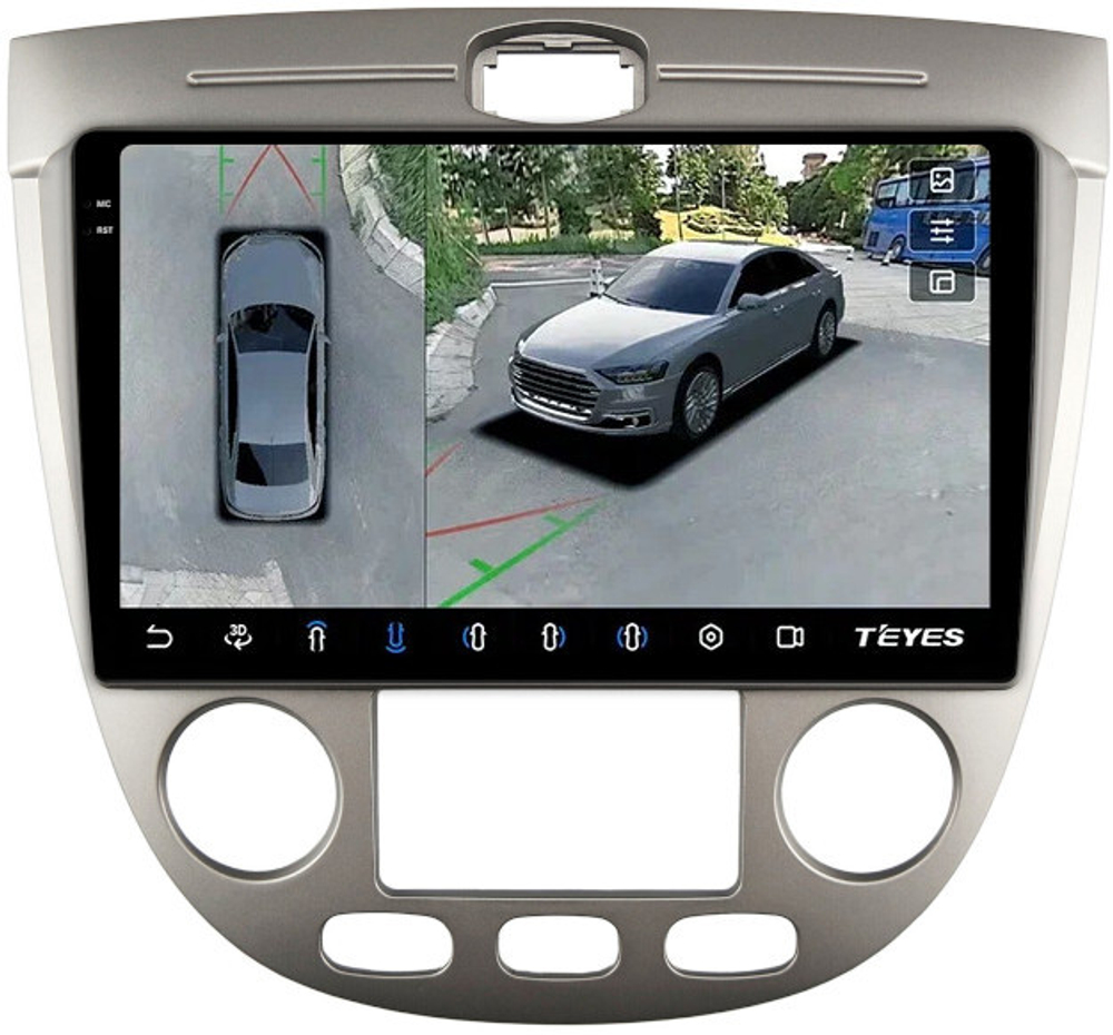 Магнитола для Chevrolet Lacetti хэтчбек (климат) - Teyes CC3-2K-360 на Android 10, 2K QLED, 6Гб+128Гб, CarPlay, 4G SIM-слот, 4 камеры в комплекте