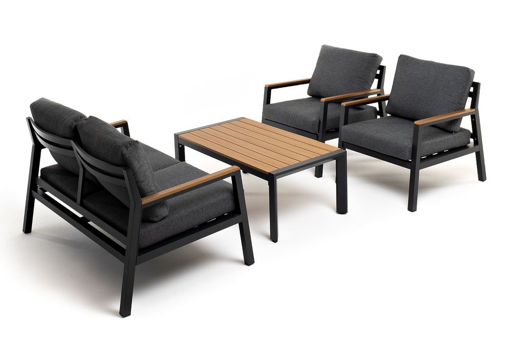 "Камелия" лаунж-зона 4-местная из алюминия, цвет темно-серый