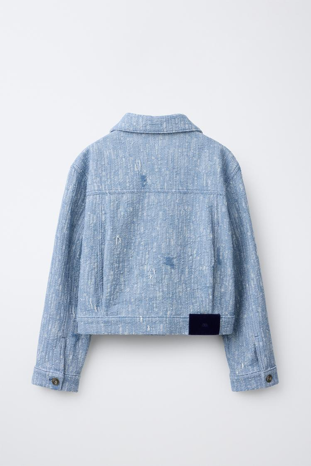 ZARA КУРТКА-ТРАКЕР ИЗ РЕЛЬЕФНОЙ ТКАНИ, СИНИЙ/БЕЛЫЙ