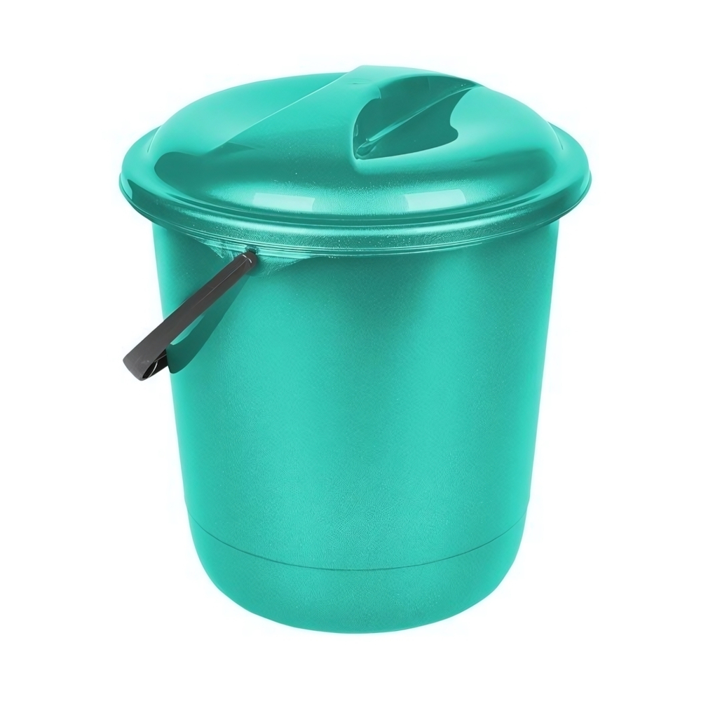 Ведро Disco с крышкой 7 л аквамарин