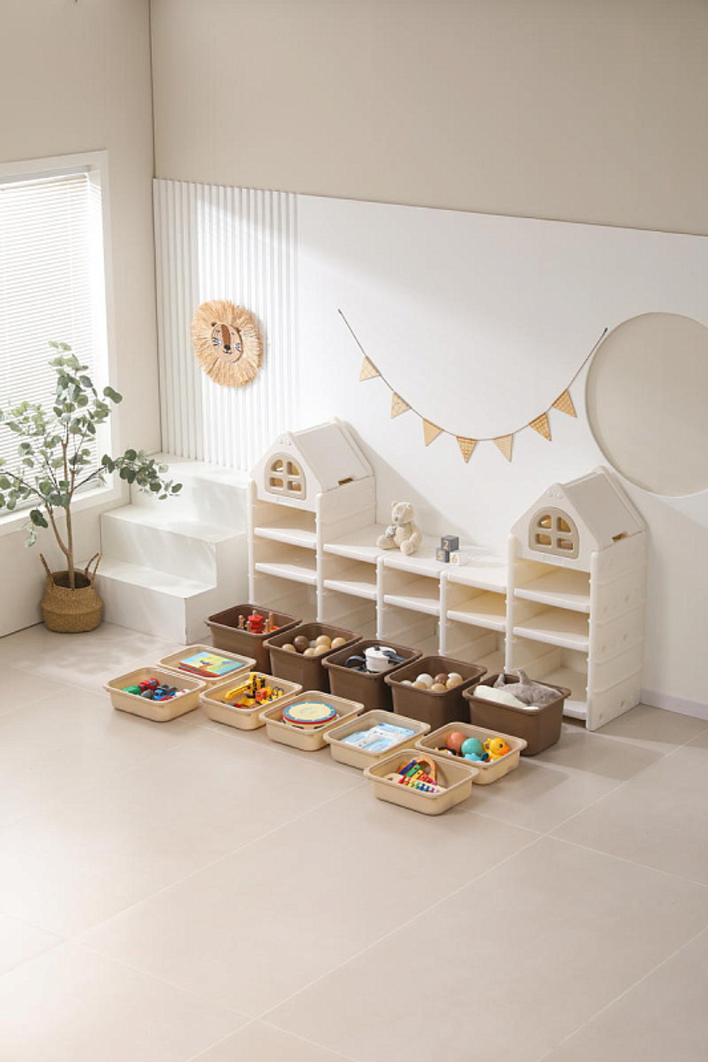 Стеллаж для игрушек UNIX Kids 12 ящиков Camel