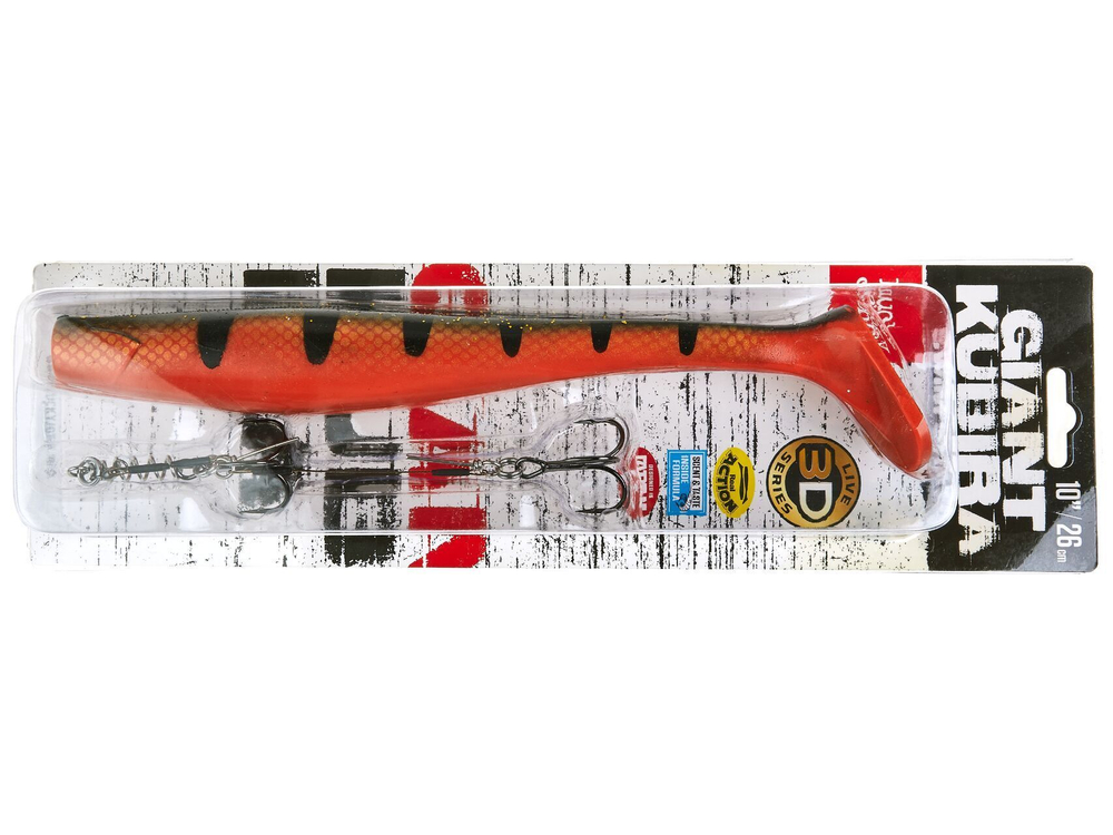 Набор Виброхвост + стингер LJ 3D Series Kubira Swim Shad 10,3" (26 см), цвет PG22, 1 шт.