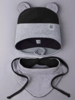 Шапка детская осенняя с ушками и снуд