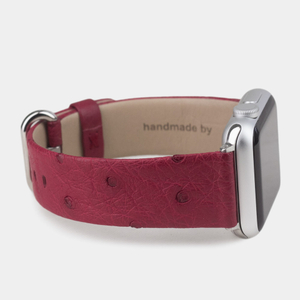 Ремешок для Apple Watch 40/41/42 mm из кожи страуса, цвета фуксии