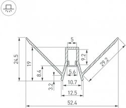 Профиль встраиваемый угловой внешний Arlight ARH-DECORE 043163